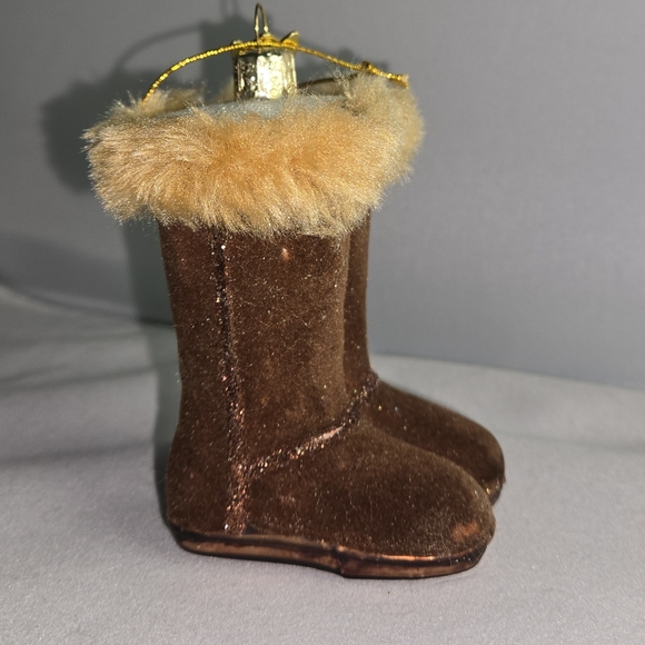 Kurt Adler Christmas Tree glass ornaments set of 3 Boots With The Fur - Picture 6 of 6